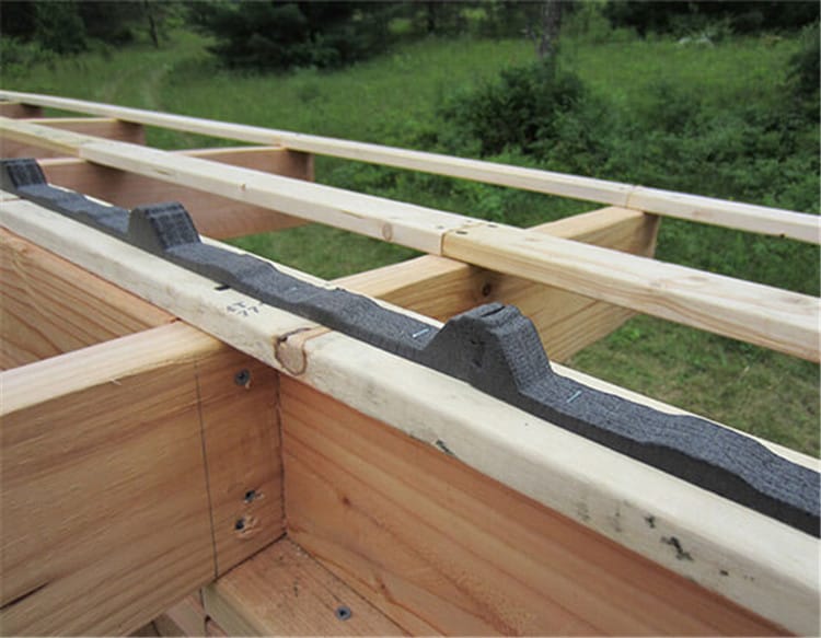 Garden shed roof flashing foam